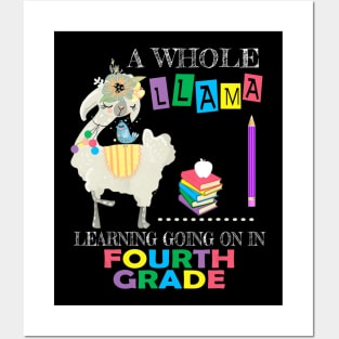 A Whole Llama Learning Going On Fourth Grade Back To School Posters and Art